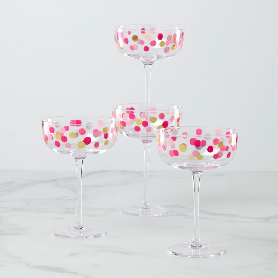 Confetti Coupe Glasses, Set of 4