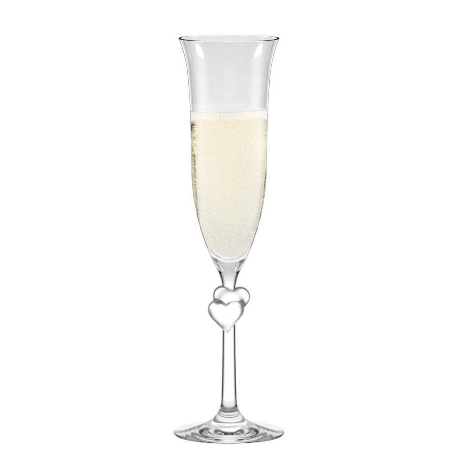 Satin Heart Champagne Flute 6 oz