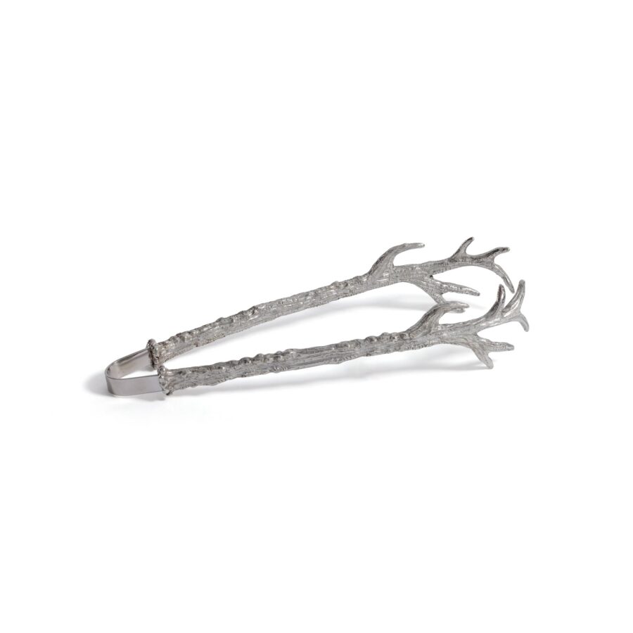 Sculpted Pewter Ice Tongs